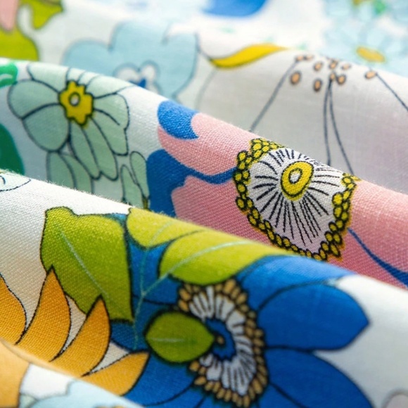 Boho Floral Print Lace Puff Sleeve Loose Fit Blouse - Picture 8 of 8